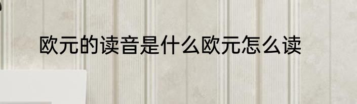 欧元的读音是什么欧元怎么读
