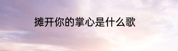 摊开你的掌心是什么歌