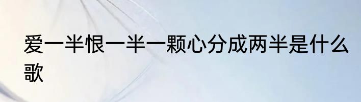 爱一半恨一半一颗心分成两半是什么歌