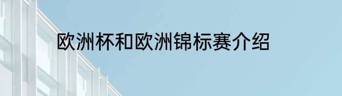 欧洲杯和欧洲锦标赛介绍