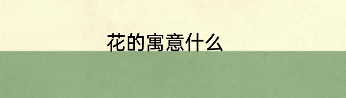 花的寓意什么