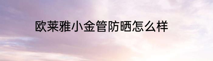 欧莱雅小金管防晒怎么样