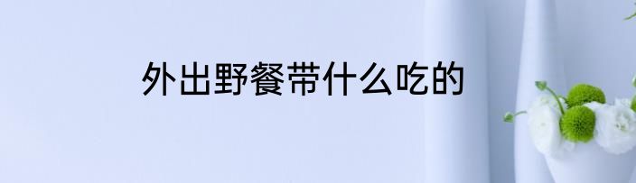 外出野餐带什么吃的