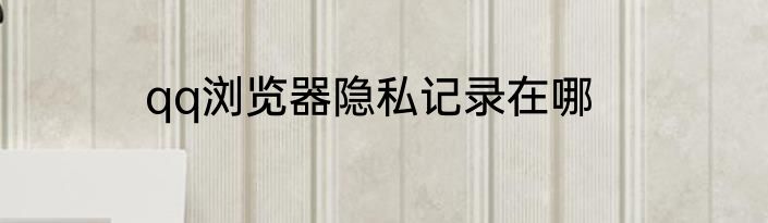 qq浏览器隐私记录在哪