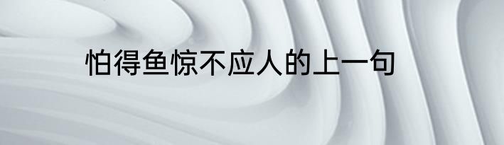 怕得鱼惊不应人的上一句