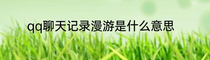 qq聊天记录漫游是什么意思