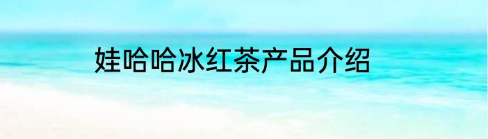 娃哈哈冰红茶产品介绍