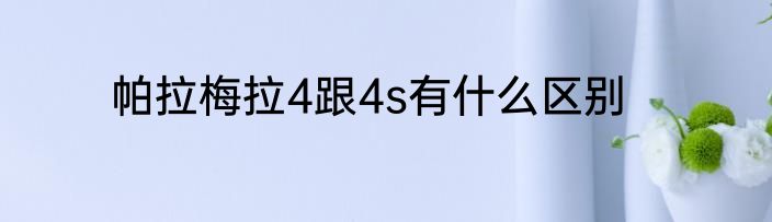 帕拉梅拉4跟4s有什么区别