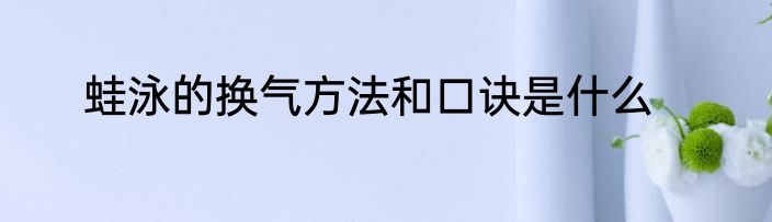 蛙泳的换气方法和口诀是什么