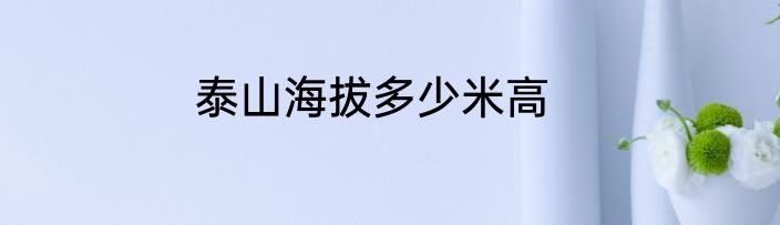 泰山海拔多少米高