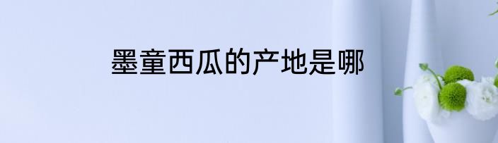 墨童西瓜的产地是哪
