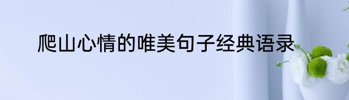 爬山心情的唯美句子经典语录