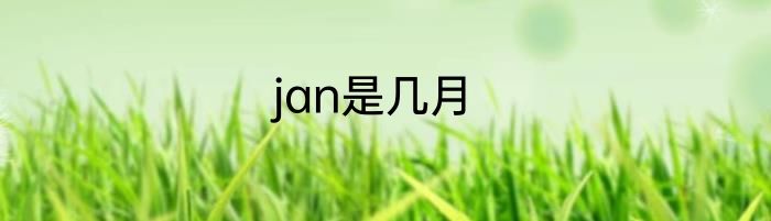 jan是几月