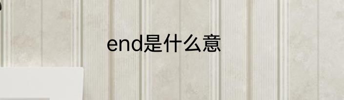end是什么意