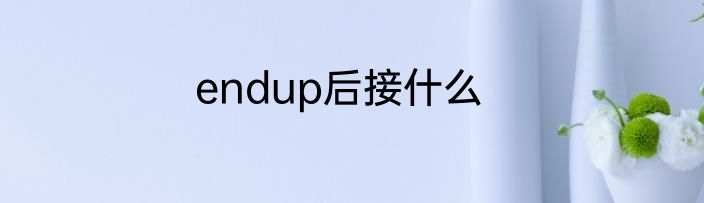 endup后接什么