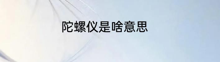 陀螺仪是啥意思
