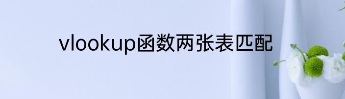 vlookup函数两张表匹配