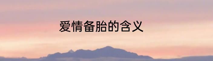 爱情备胎的含义
