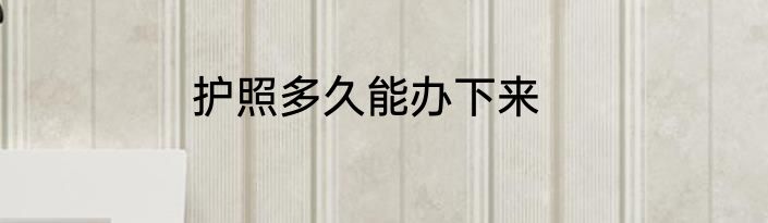 护照多久能办下来
