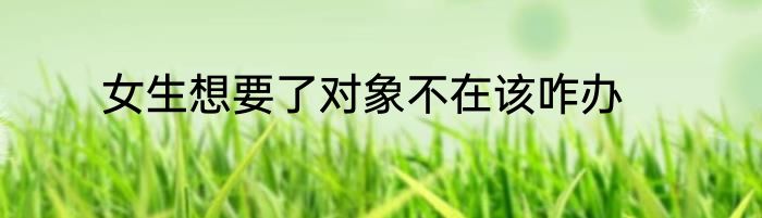 女生想要了对象不在该咋办