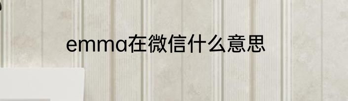 emma在微信什么意思