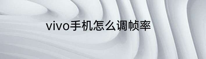 vivo手机怎么调帧率