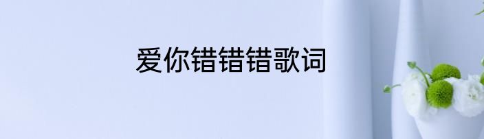 爱你错错错歌词