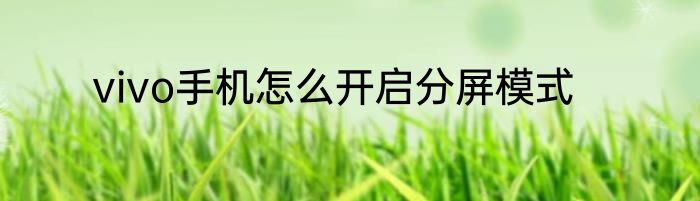 vivo手机怎么开启分屏模式