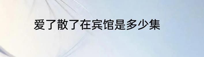 爱了散了在宾馆是多少集