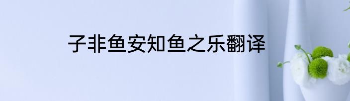 子非鱼安知鱼之乐翻译