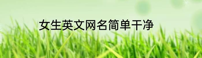 女生英文网名简单干净