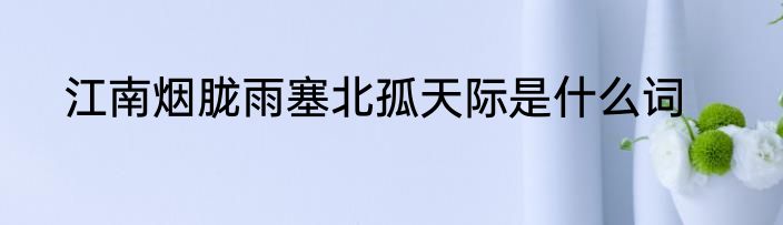 江南烟胧雨塞北孤天际是什么词