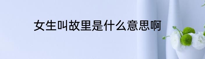 女生叫故里是什么意思啊