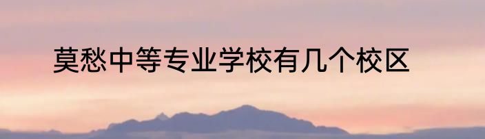 莫愁中等专业学校有几个校区