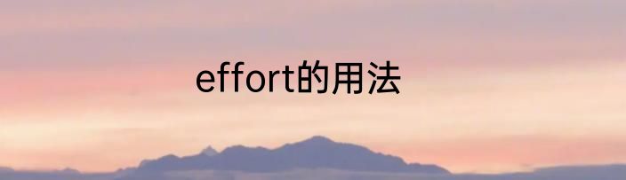 effort的用法