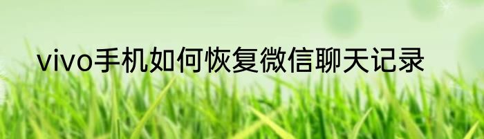 vivo手机如何恢复微信聊天记录