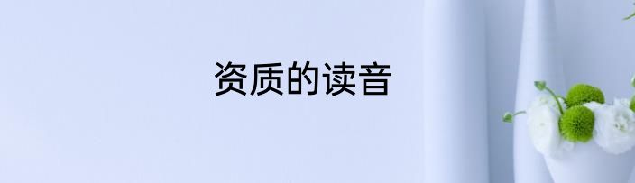 资质的读音