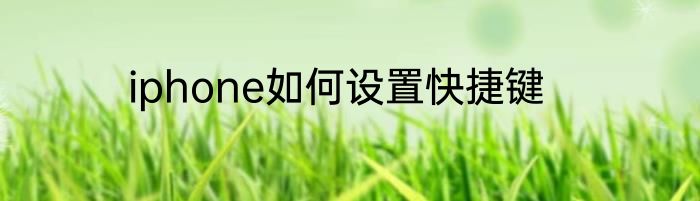 iphone如何设置快捷键
