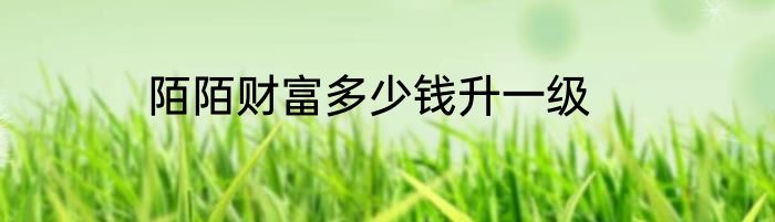 陌陌财富多少钱升一级
