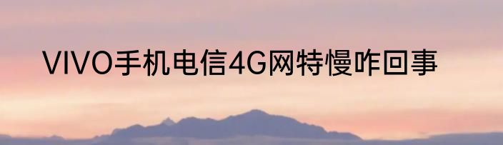 VIVO手机电信4G网特慢咋回事