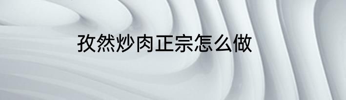 孜然炒肉正宗怎么做