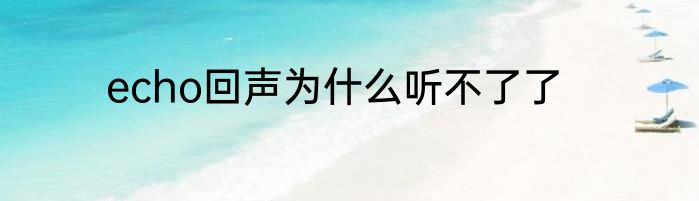 echo回声为什么听不了了