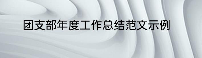 团支部年度工作总结范文示例