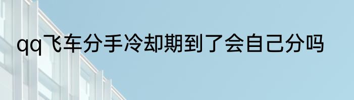 qq飞车分手冷却期到了会自己分吗