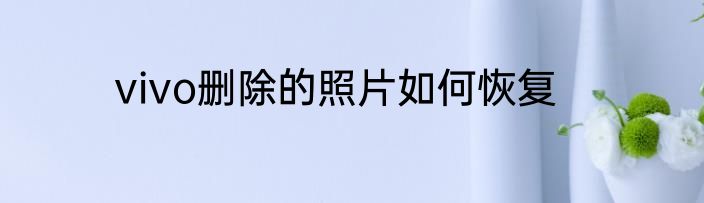 vivo删除的照片如何恢复