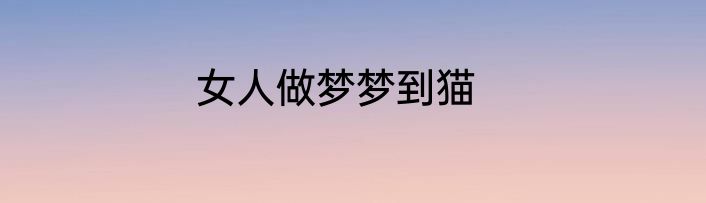 女人做梦梦到猫
