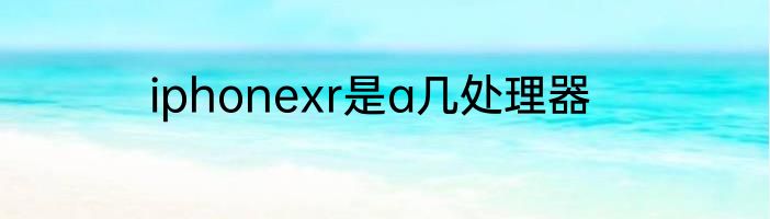 iphonexr是a几处理器