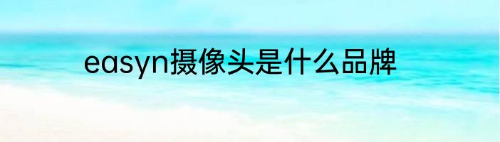easyn摄像头是什么品牌