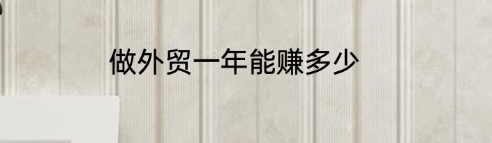 做外贸一年能赚多少