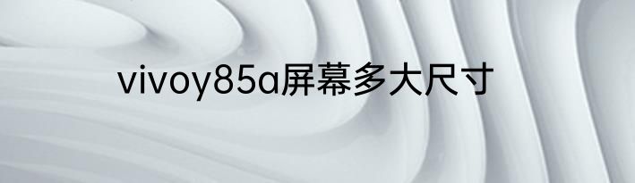vivoy85a屏幕多大尺寸